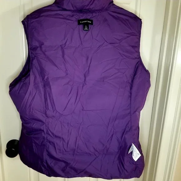 Lands’ End Women’s Goose Down Puffer Vest Purple Sz LARGE 14-16 - Picture 11 of 13